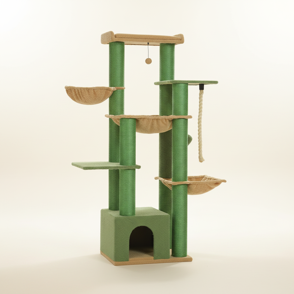 Arbre à Chat 170 cm – 11 Griffoirs Sisal, Hamac & Grand Perche pour Grandes Races