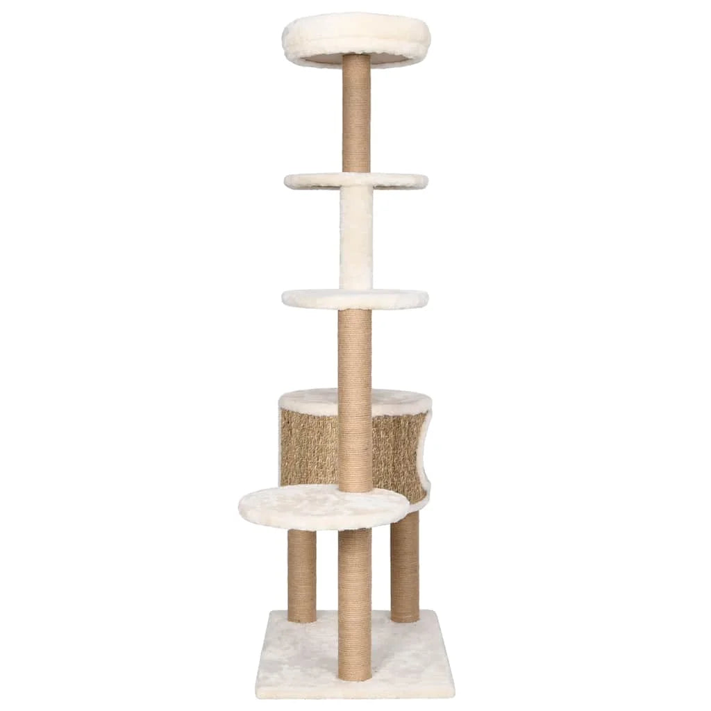 Arbre à Chat en Rotin 148 cm – Coussin Luxe, Griffoir Sisal & Design Premium