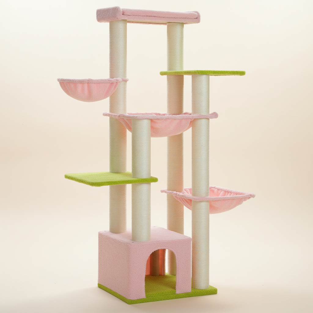 Arbre à Chat 170 cm – 11 Griffoirs Sisal, Hamac & Grand Perche pour Grandes Races